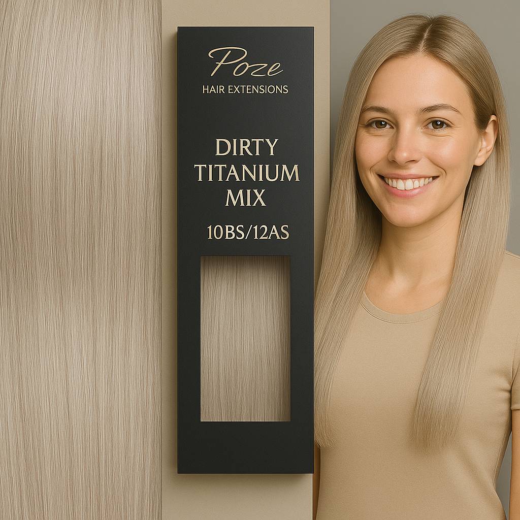 Poze Standard Wire & Clip Extensions - 10BS/12AS Dirty Titanium Mix