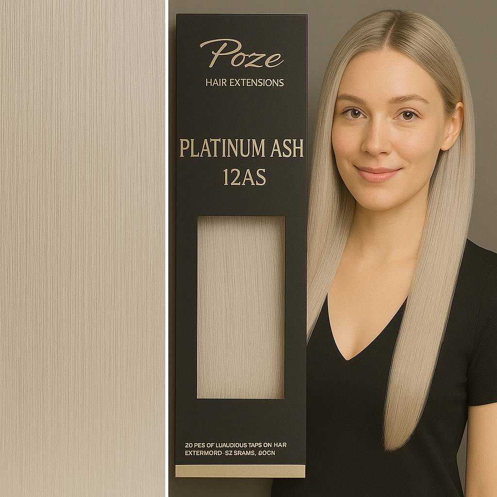 Poze Standard Wire & Clip Extensions - 12AS Platinum Ash