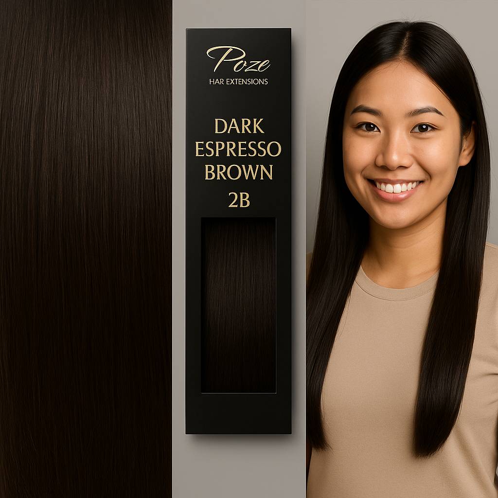Poze Standard Wire & Clip Extensions - 2B Dark Espresso Brown