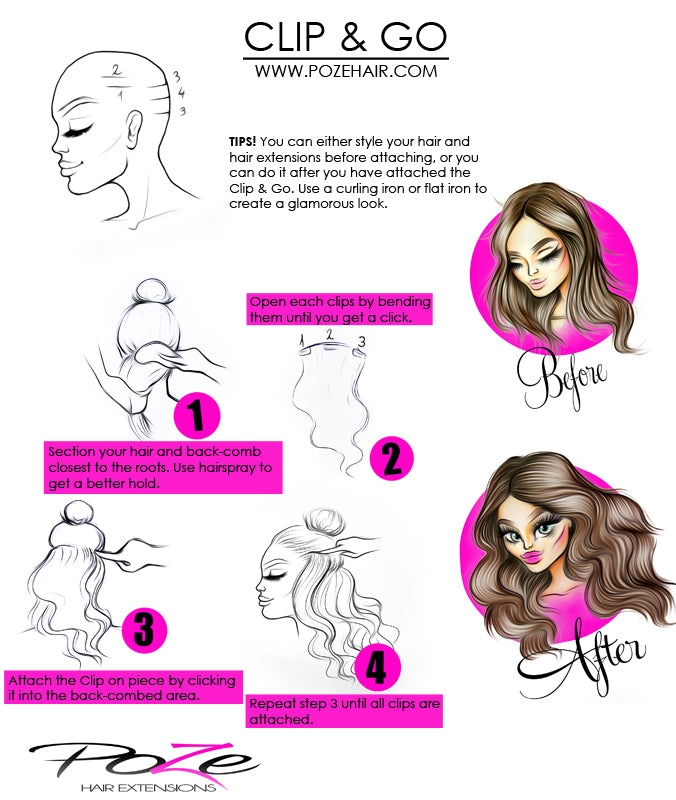 Poze Standard Wavy Clip & Go Hair Extensions - 8A/10NV Ash Mix