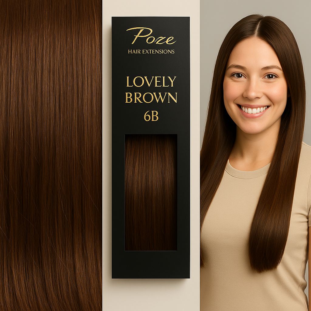 Poze Standard Wire & Clip Extensions - 6B Lovely Brown