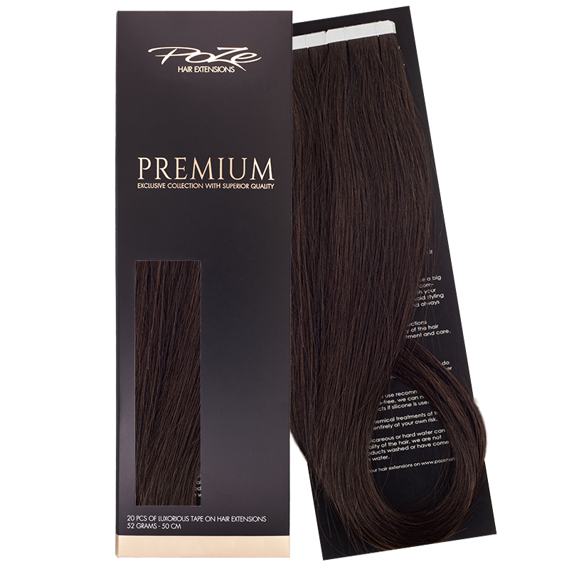 Poze Premium Tape On Extensions - 52g Dark Espresso Brown 2B - 60cm