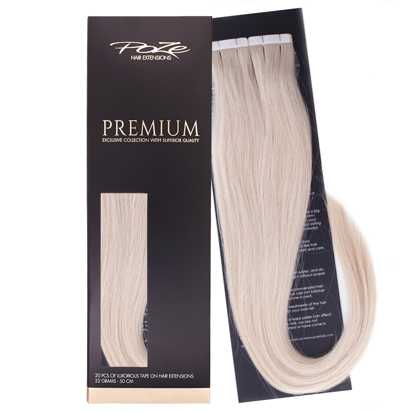 Poze Premium Tape On Extensions - 52g Pure Blonde 12A - 50cm