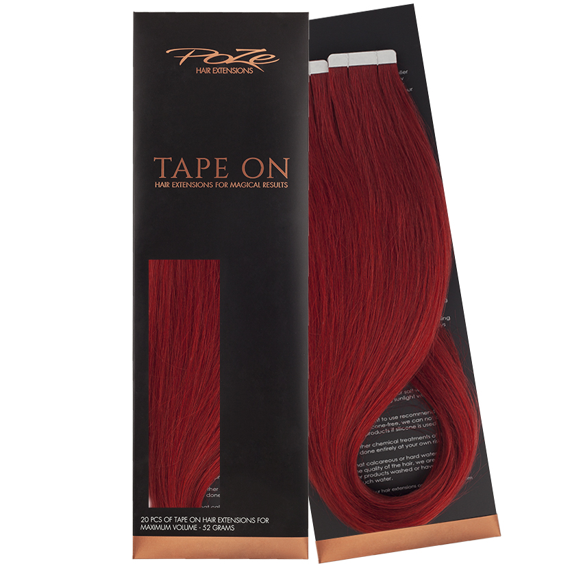 Poze Standard Tape On Extensions - 52g Intense Red 7R - 50cm