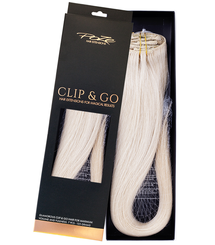 Poze Standard Clip & Go Hair Extensions - 125g Pure Blonde 12A - 60cm