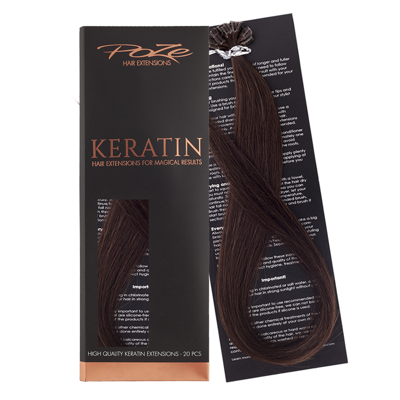 Poze Standard Keratin Extensions Chocolate Brown 4B - 40cm