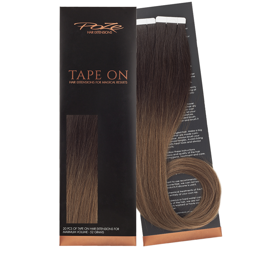 Poze Standard Tape On Extensions - 52g Riche Brown Balayage T5 - 50cm