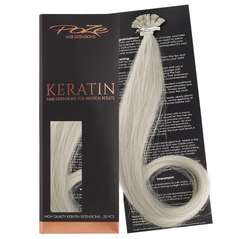 Poze Standard Keratin Extensions Titanium Blonde 10AS - 40cm