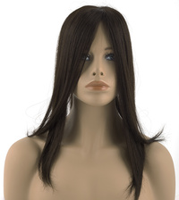 Poze Standard Äkta Löshår Top Piece - 60g Midnight Brown 1B - 40cm