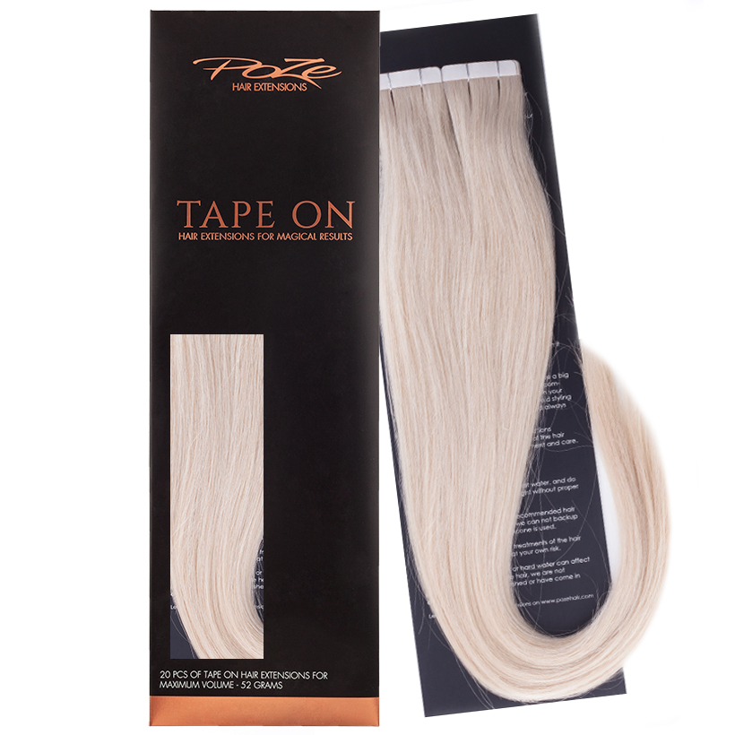Poze Standard Tape On Extensions - 52g Pure Blonde 12A - 40cm