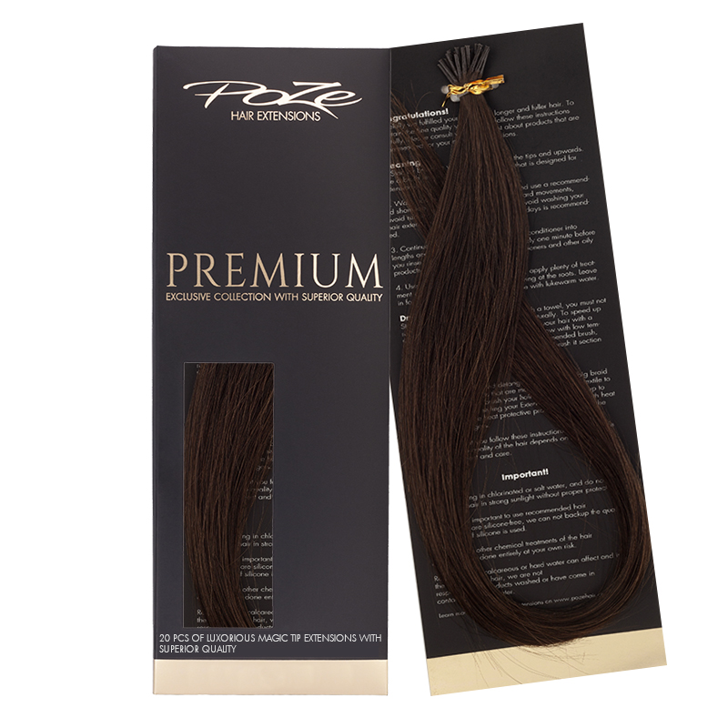 Poze Premium Magic Tip Extensions Chocolate Brown 4B - 50cm