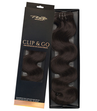 Poze Standard Vågigt Clip & Go Löshår - 125g Dark Espresso Brown 2B - 55cm