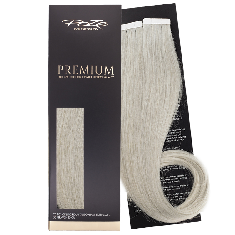 Poze Premium Tape On Extensions - 52g 10AS Titanium Blonde - 50cm