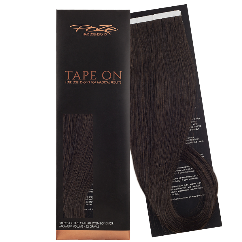 Poze Standard Tape On Extensions - 52g Dark Espresso Brown 2B - 50cm