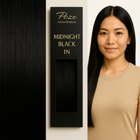 Poze Premium Keratin Extensions 1N Midnight Black  - 50cm - 50g