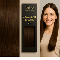 Poze Premium Keratin Extensions Chocolate Brown 4B - 70cm -50g