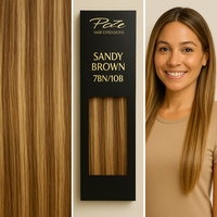 Poze Premium Keratin Extensions Sandy Brown Mix 7BN/10B - 60cm -17g