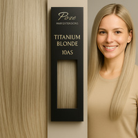 Poze Premium Keratin Extensions 10AS Titanium Blonde - 50cm - 17g