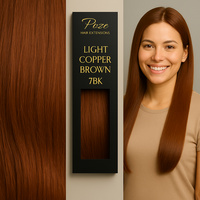 Poze Standard Keratin Extensions Light Copper Brown 7BK - 50cm - 17g