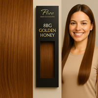 Poze Premium Keratin Extensions Golden Honey 8BG - 50cm - 17g
