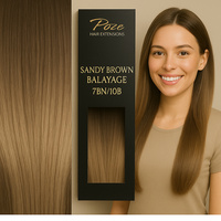 Poze Premium Keratin Extensions Sandy Brown Balayage 7BN/10B - 50cm - 17g