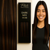 Poze Standard Hårträns Hårförlängning - 50g 1N/4B Dark Mix - 50cm