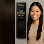 Poze Premium Hårträns Hårförlängning - 60g 2B Dark Espresso Brown - 60cm