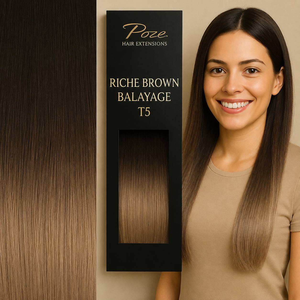 Poze Standard Clip & Go Hair Extensions - 125g 4B/8B Riche Brown Balayage - 50cm